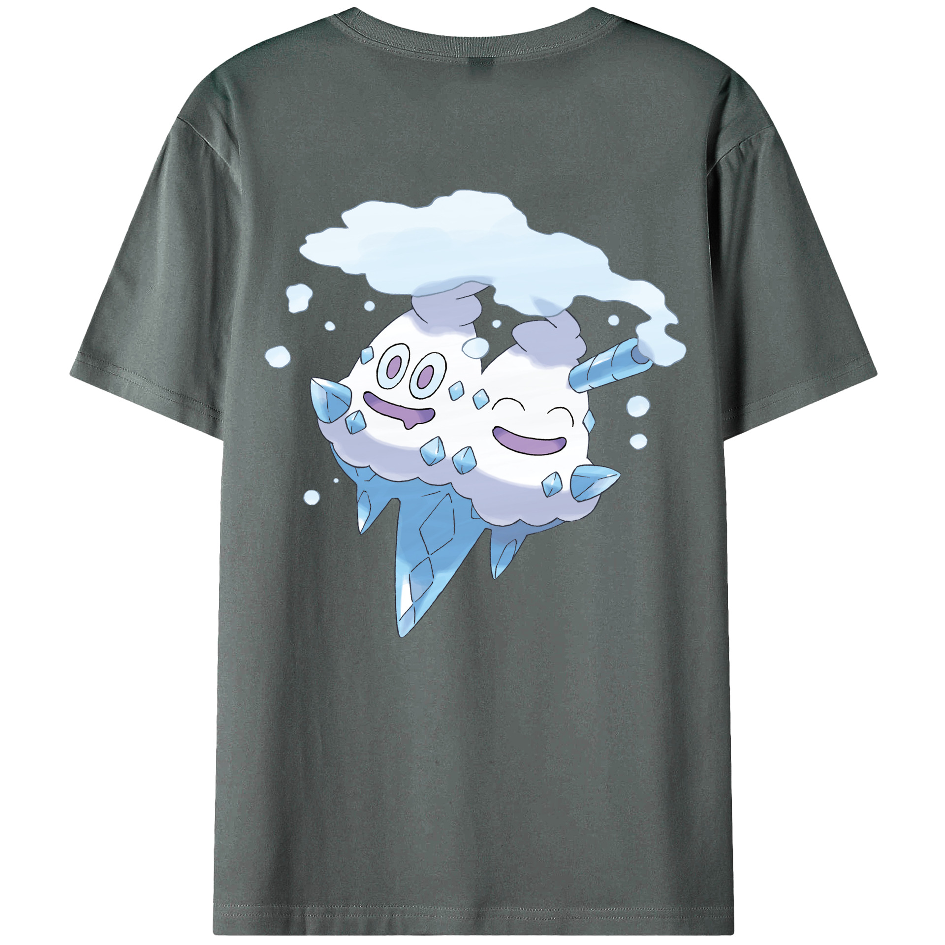 （画像用） ポケットモンスター Pokémon 綿100％ メンズ半袖Tシャツ（バックプリント） 通気性